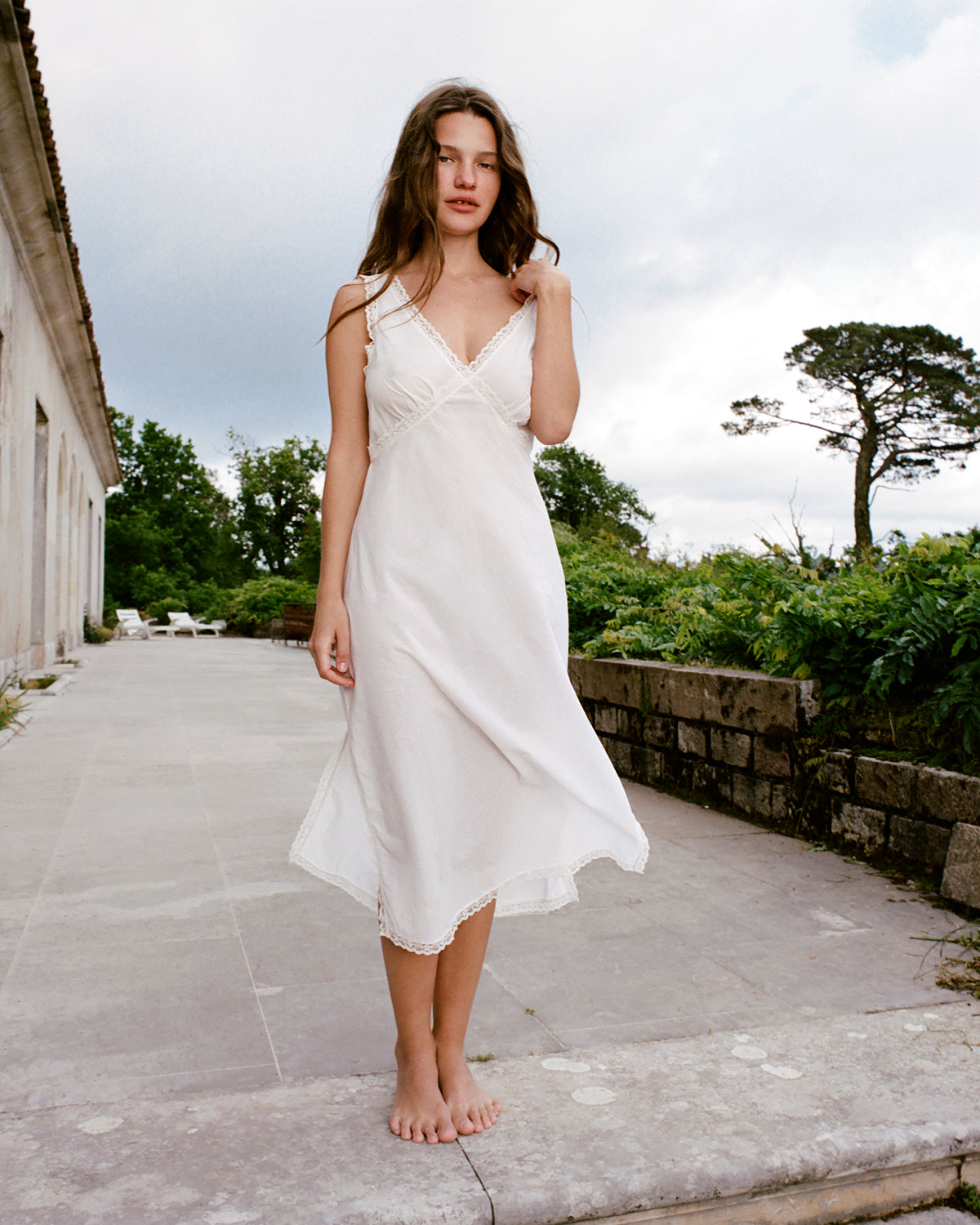 The Iris Slip: Cotton Voile White