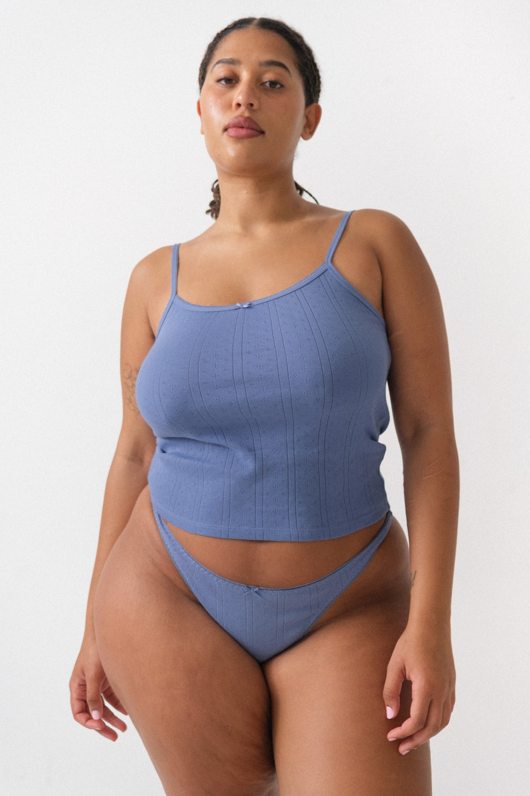 The Picot Tank Regular French Blue