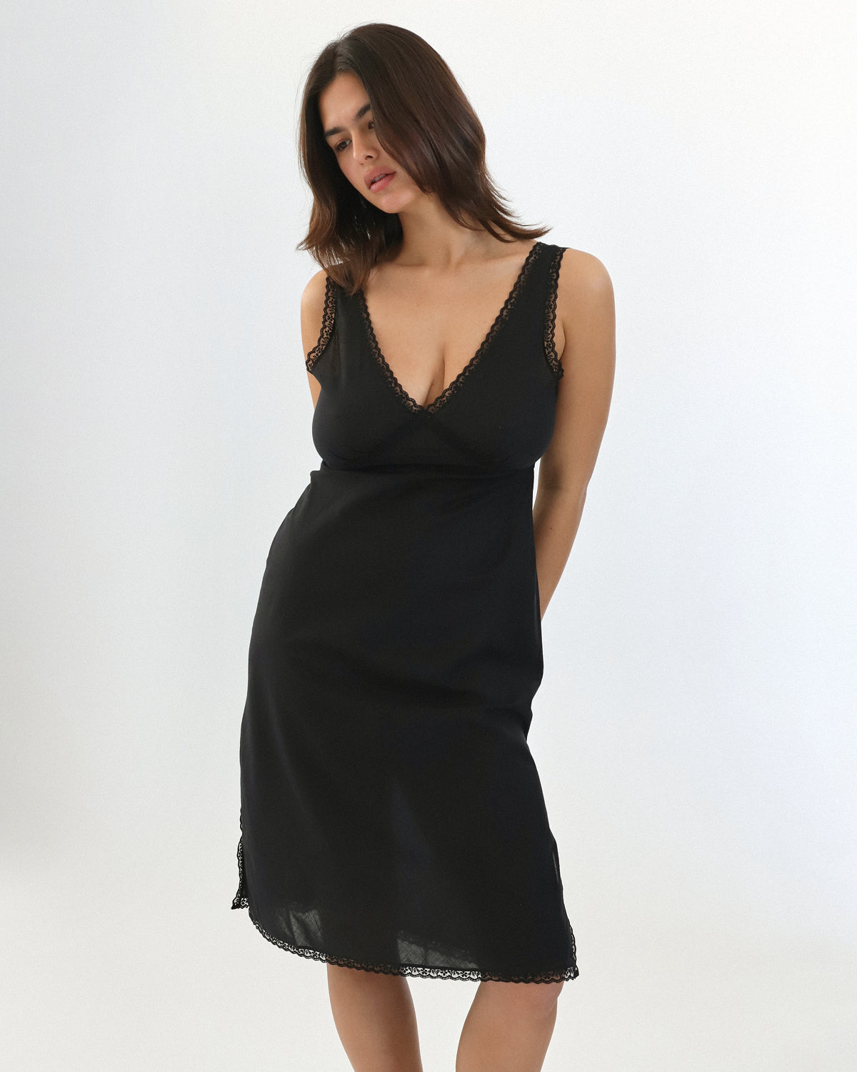 The Iris Slip: Cotton Voile Black 5 The Iris Slip: Cotton Voile Black