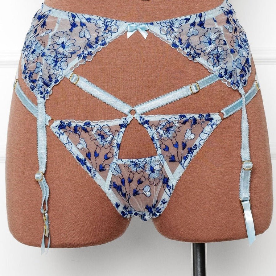 Embroidered Garter Belt