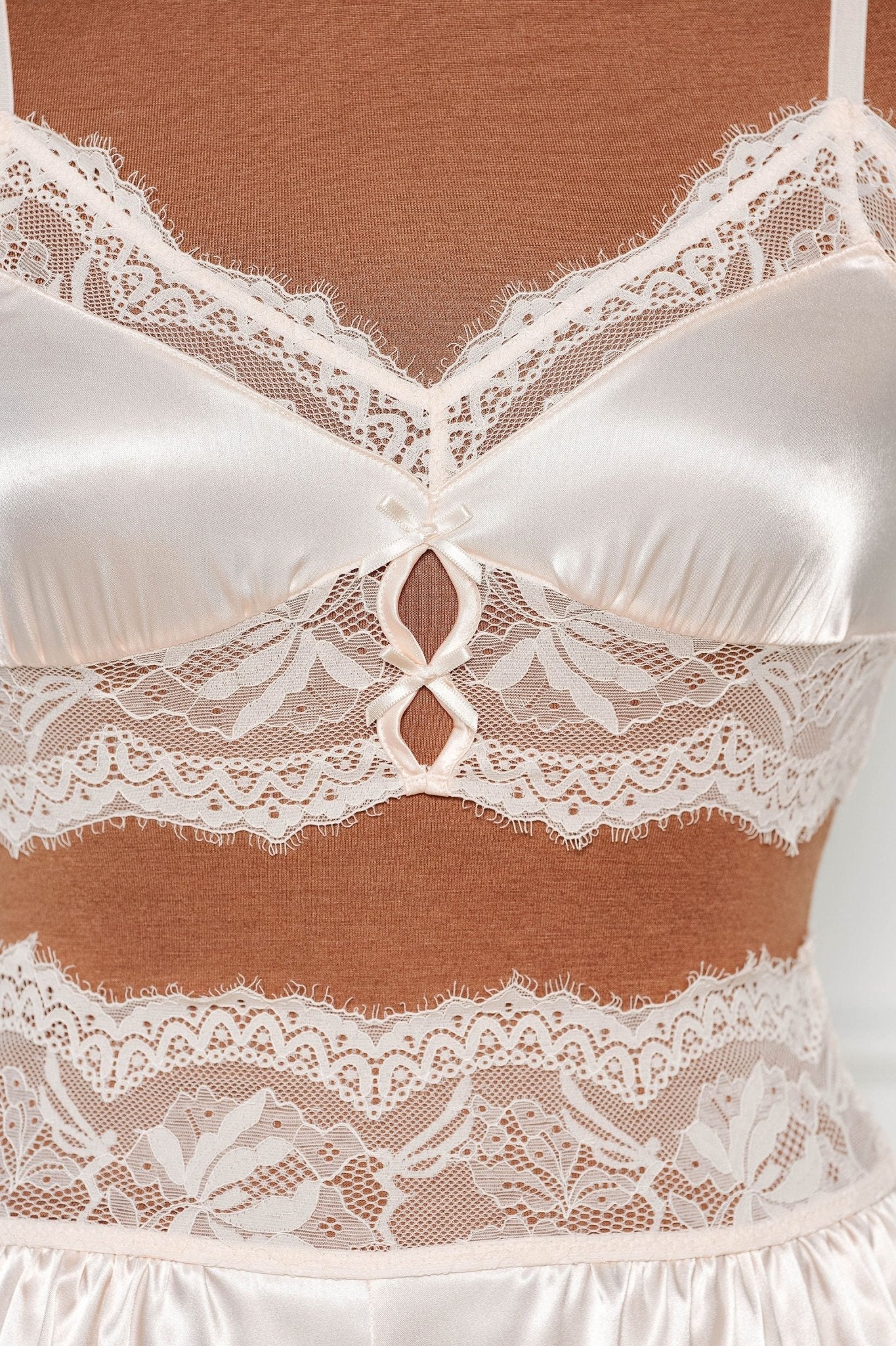 Bridal Bundle: Lacy Satin Keyhole Bralette Set - Champagne 20 Bridal Bundle: Lacy Satin Keyhole Bralette Set - Champagne