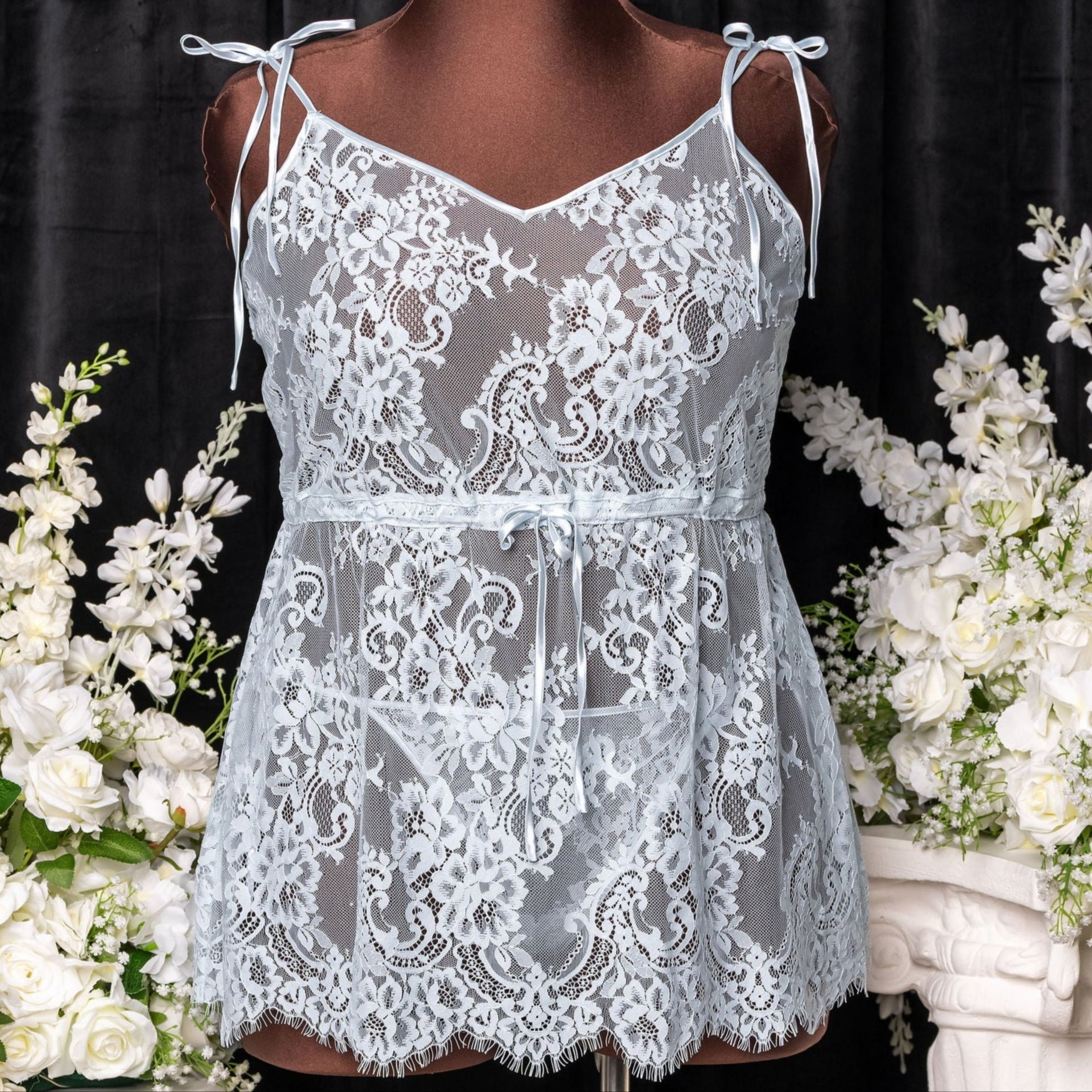 Eyelash Lace Babydoll - Something Blue