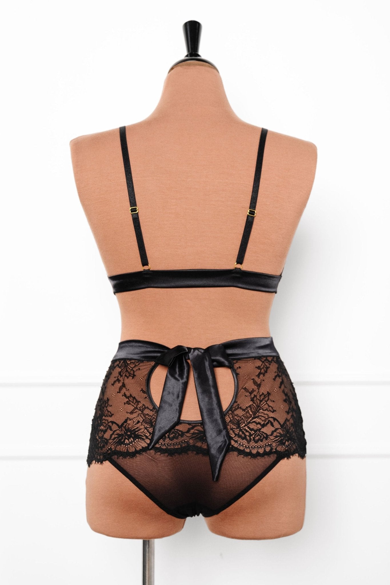 Eyelash Lace Bow Bralette - Black 4 Eyelash Lace Bow Bralette - Black