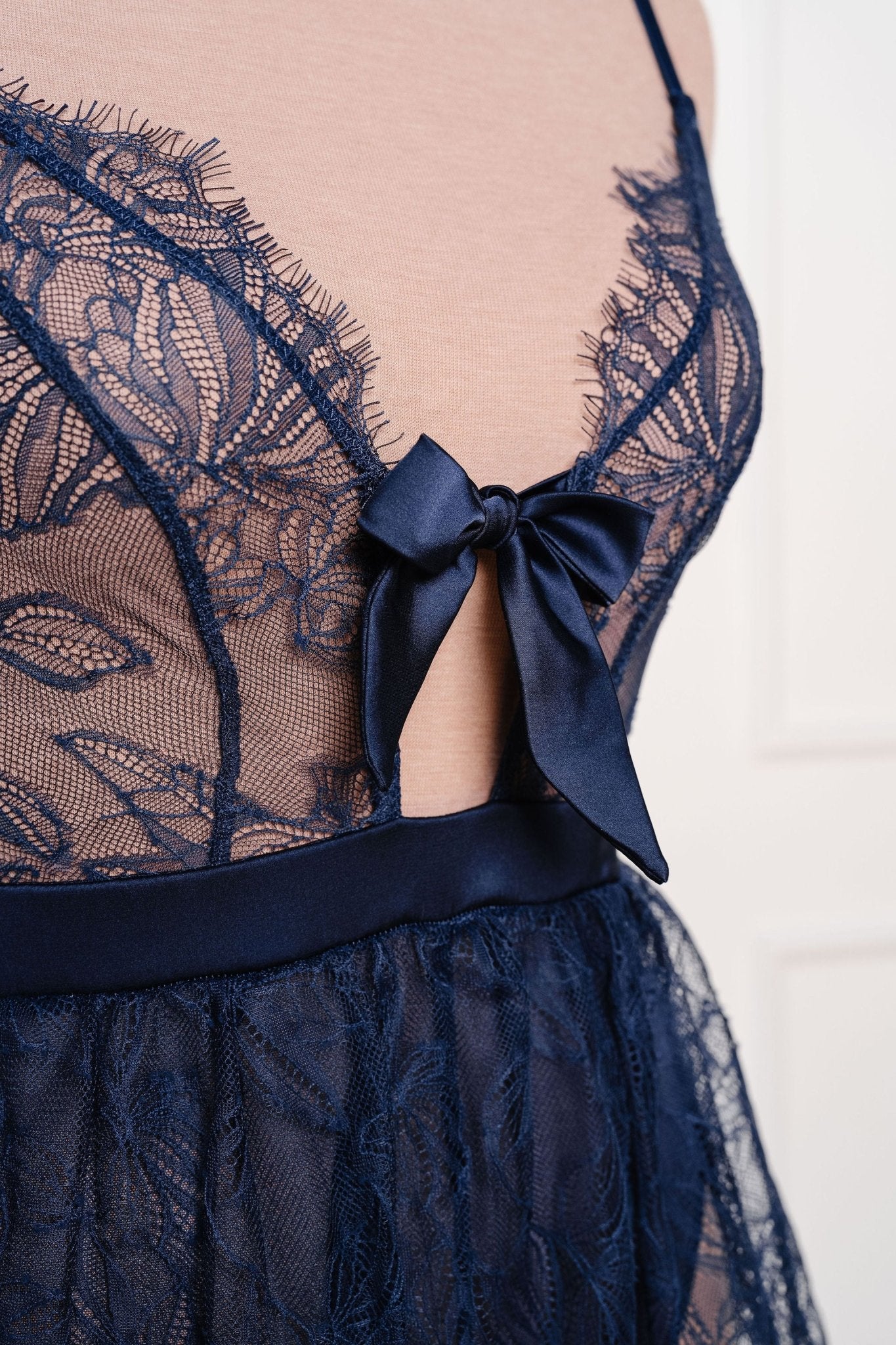 Eyelash Lace Crotchless Teddy - Navy 11 Eyelash Lace Crotchless Teddy - Navy