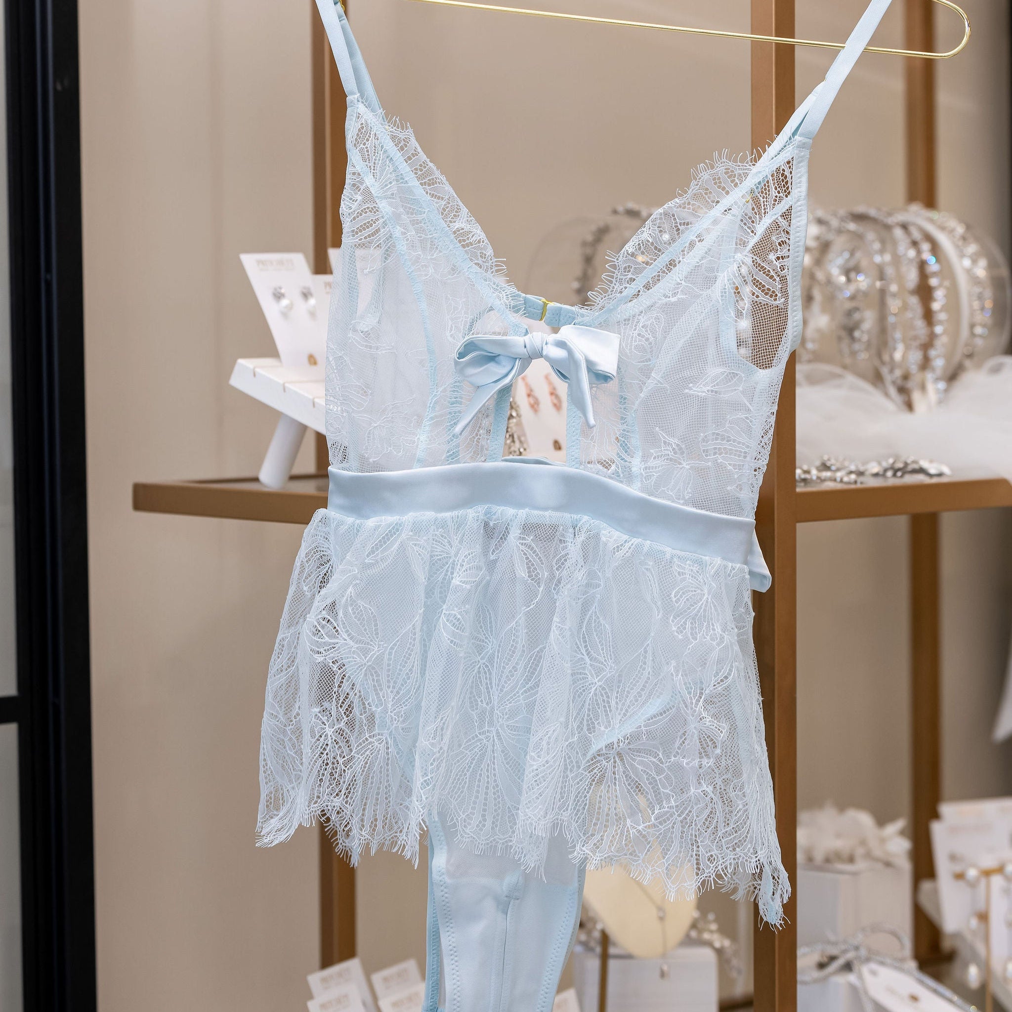 Eyelash Lace Crotchless Teddy - Something Blue 12 Eyelash Lace Crotchless Teddy - Something Blue