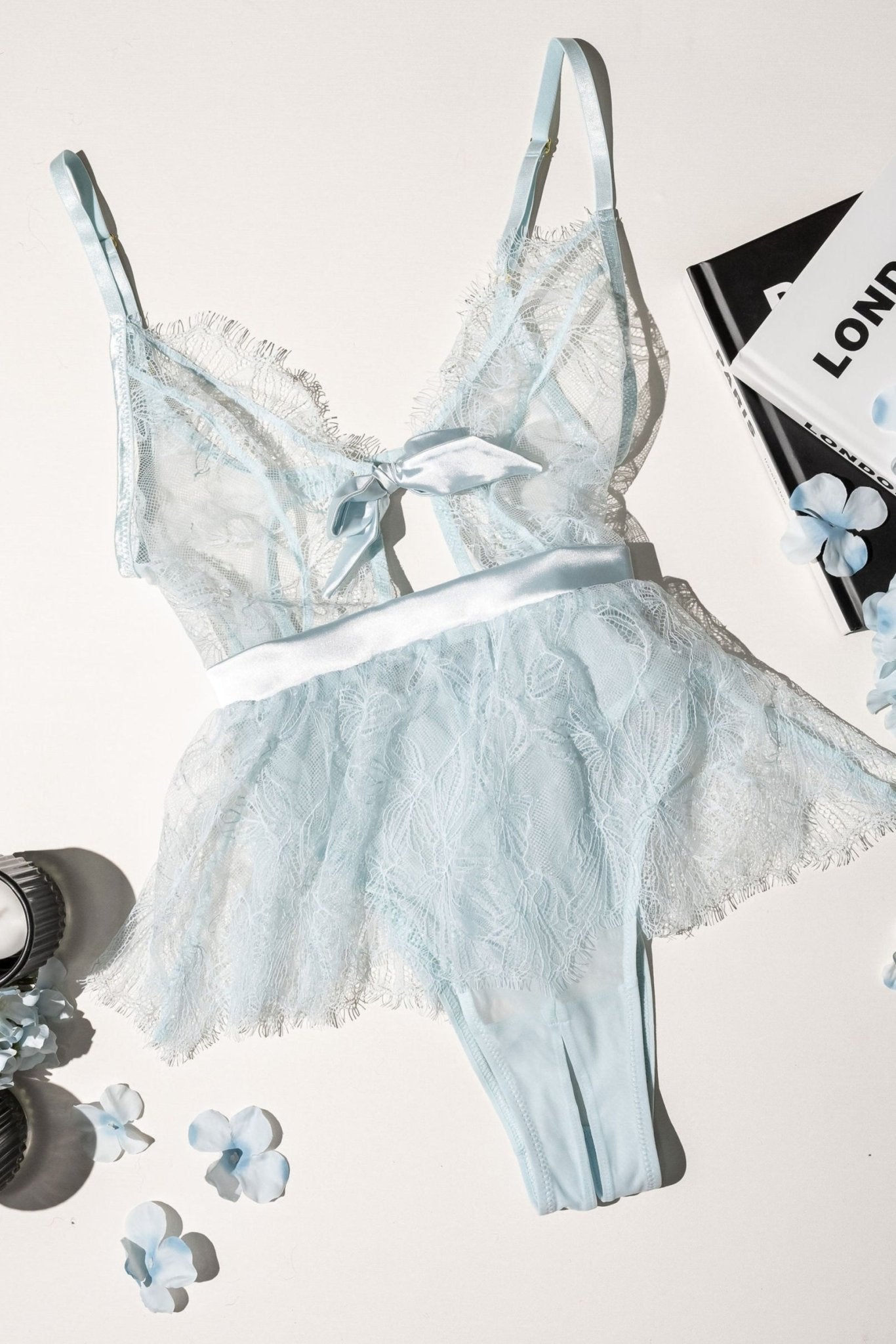 Eyelash Lace Crotchless Teddy - Something Blue 15 Eyelash Lace Crotchless Teddy - Something Blue