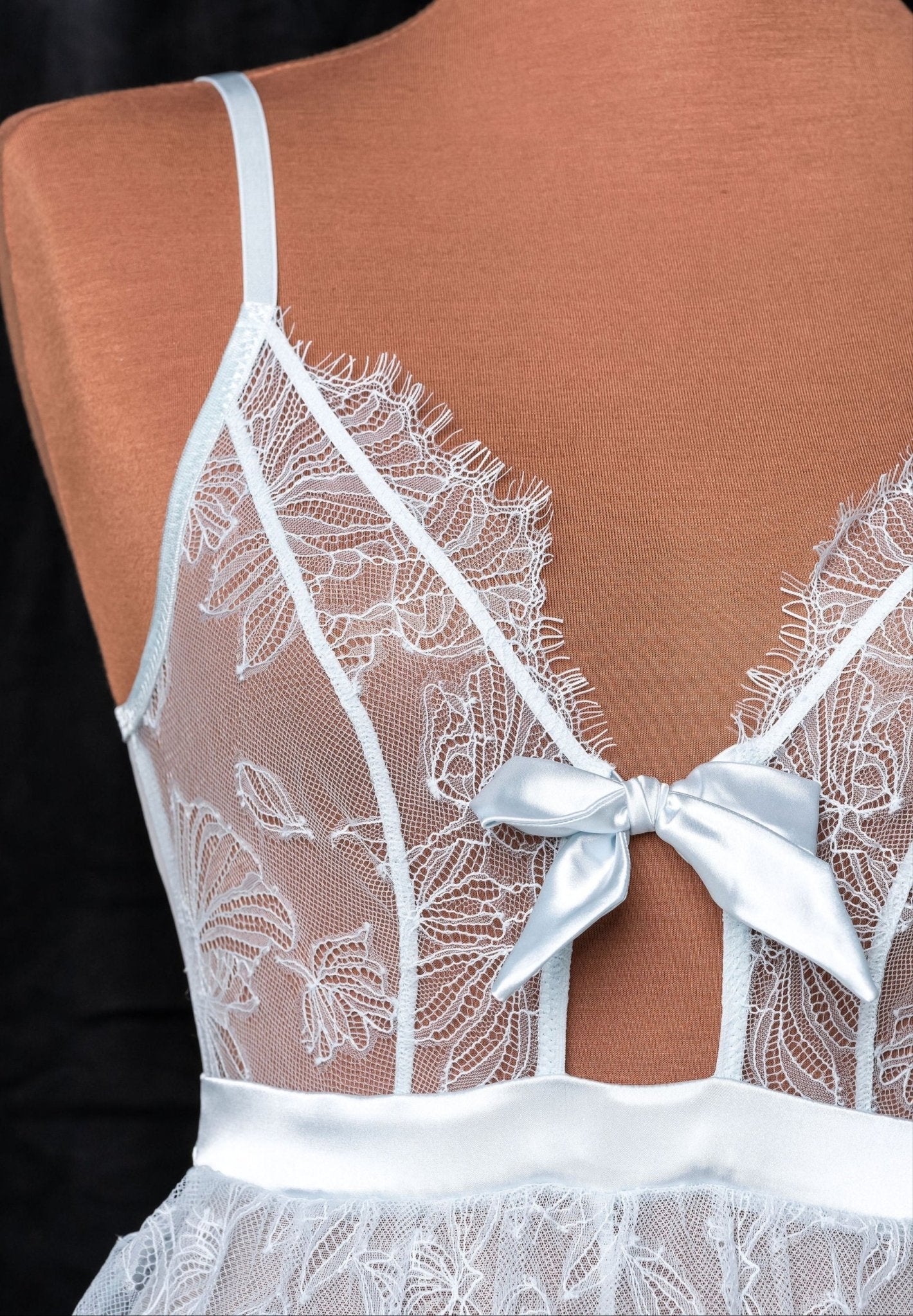 Eyelash Lace Crotchless Teddy - Something Blue 6 Eyelash Lace Crotchless Teddy - Something Blue
