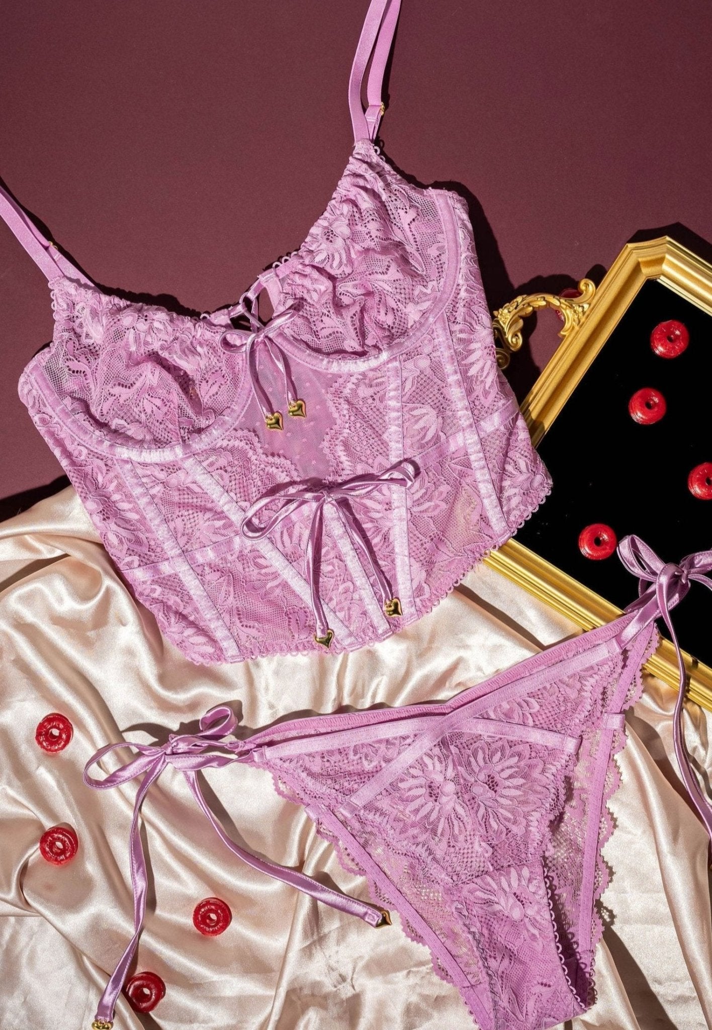 Lace-Up Underwire Corset - Lilac 14 Lace-Up Underwire Corset - Lilac
