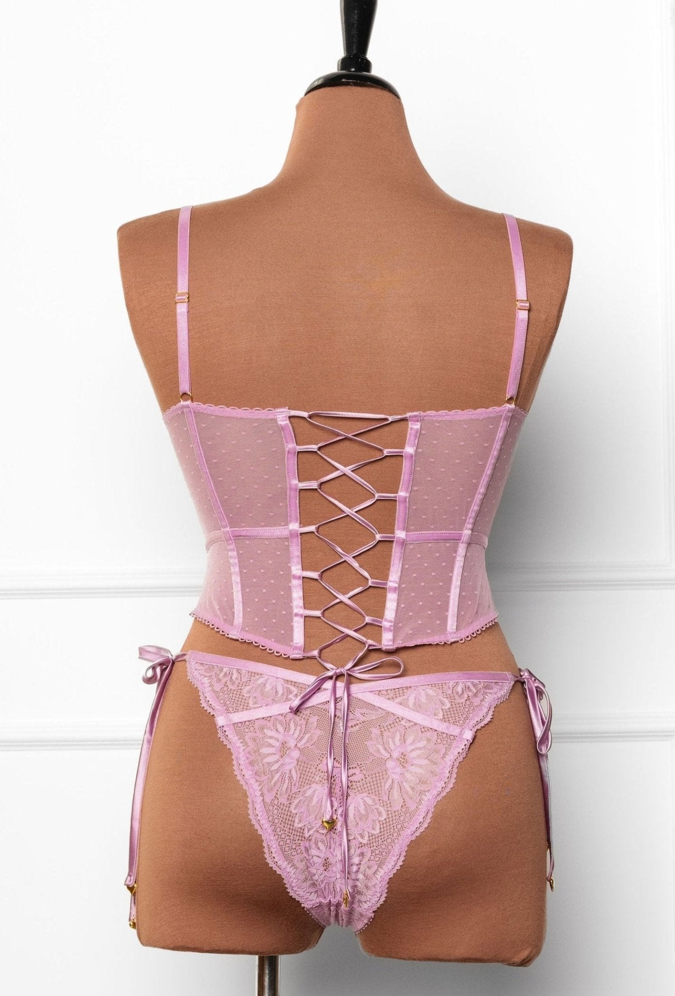 Lace-Up Underwire Corset - Lilac 5 Lace-Up Underwire Corset - Lilac