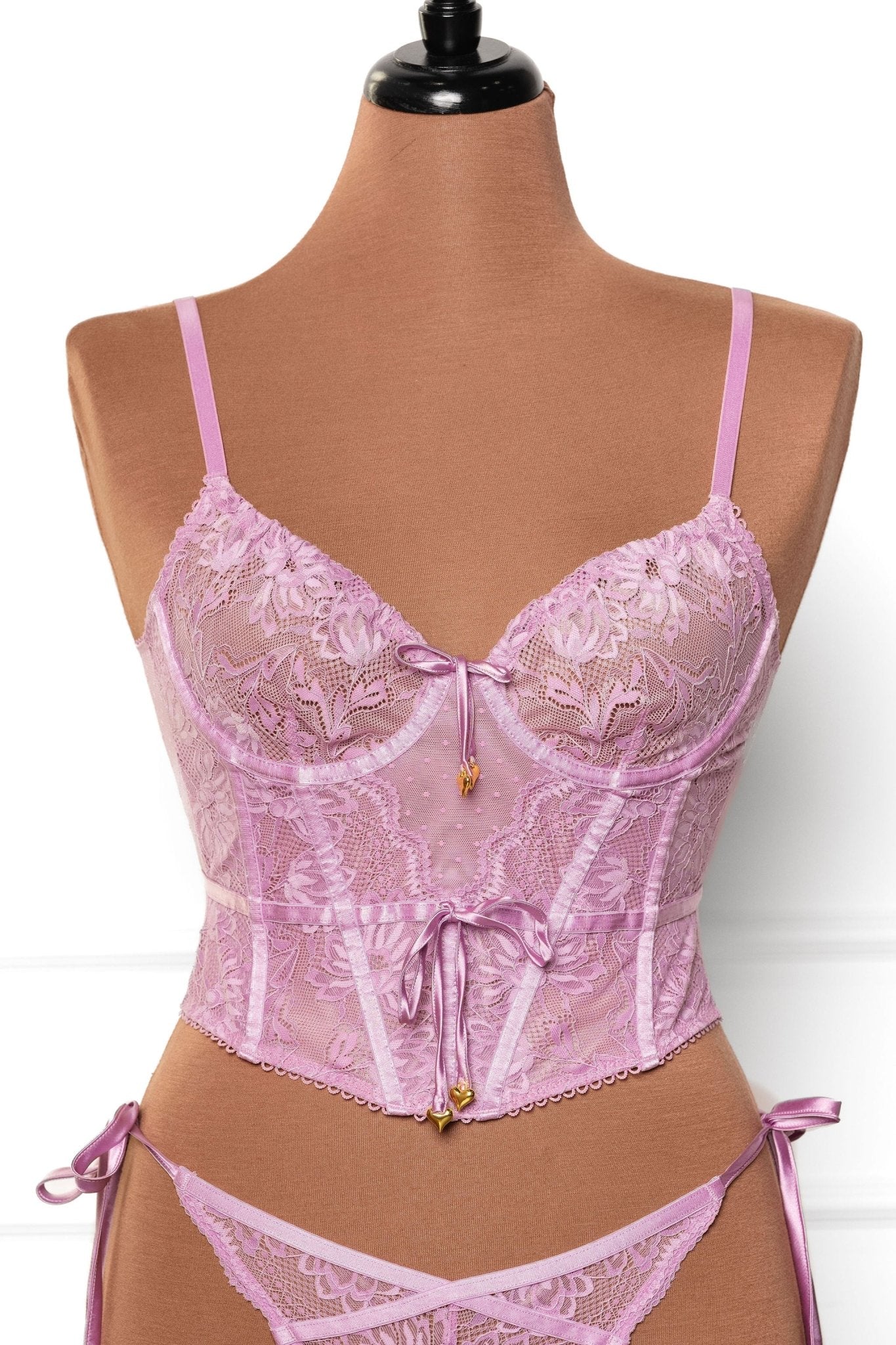 Lace-Up Underwire Corset - Lilac 7 Lace-Up Underwire Corset - Lilac