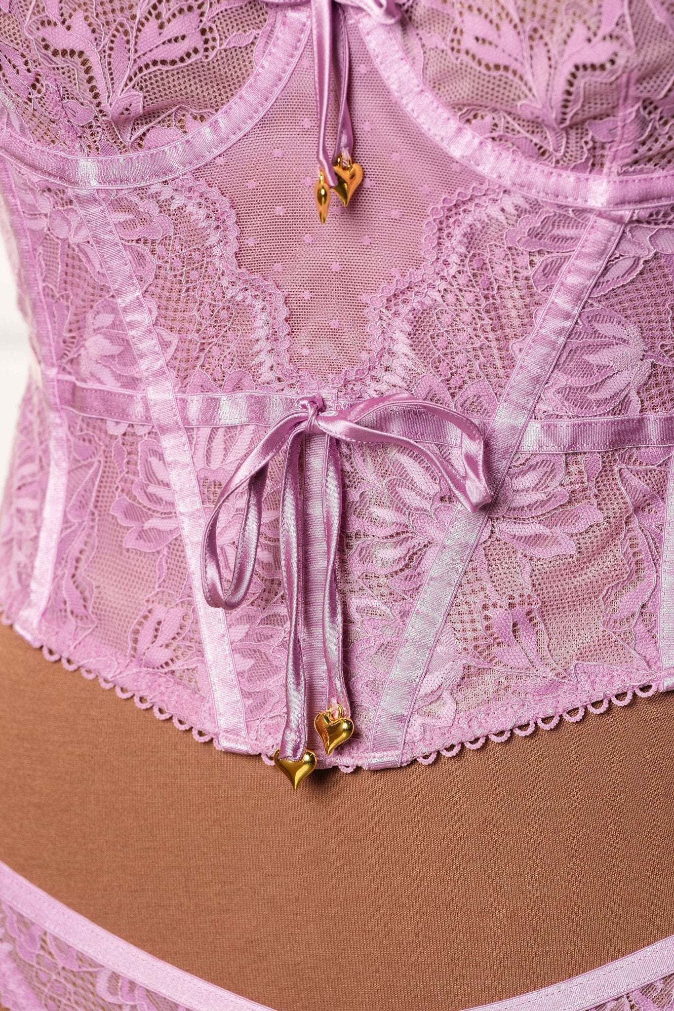 Lace-Up Underwire Corset - Lilac 8 Lace-Up Underwire Corset - Lilac