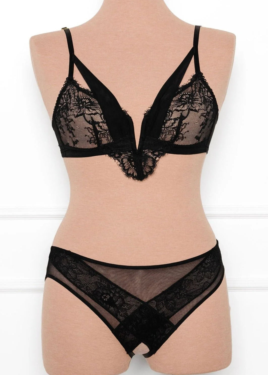 Lacy Crotchless Panty - Black 14 Lacy Crotchless Panty - Black