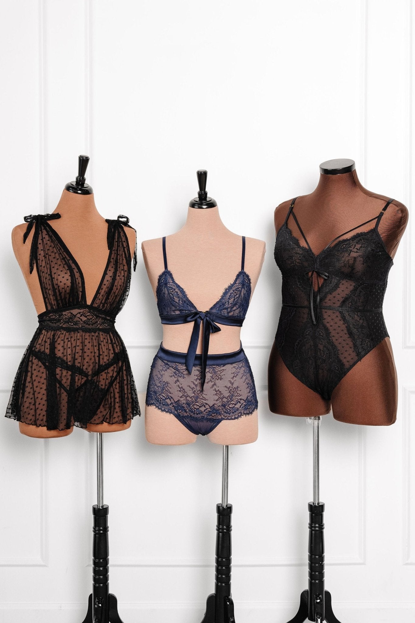 Lacy Crotchless Polka Dot Teddy - Black 19 Lacy Crotchless Polka Dot Teddy - Black