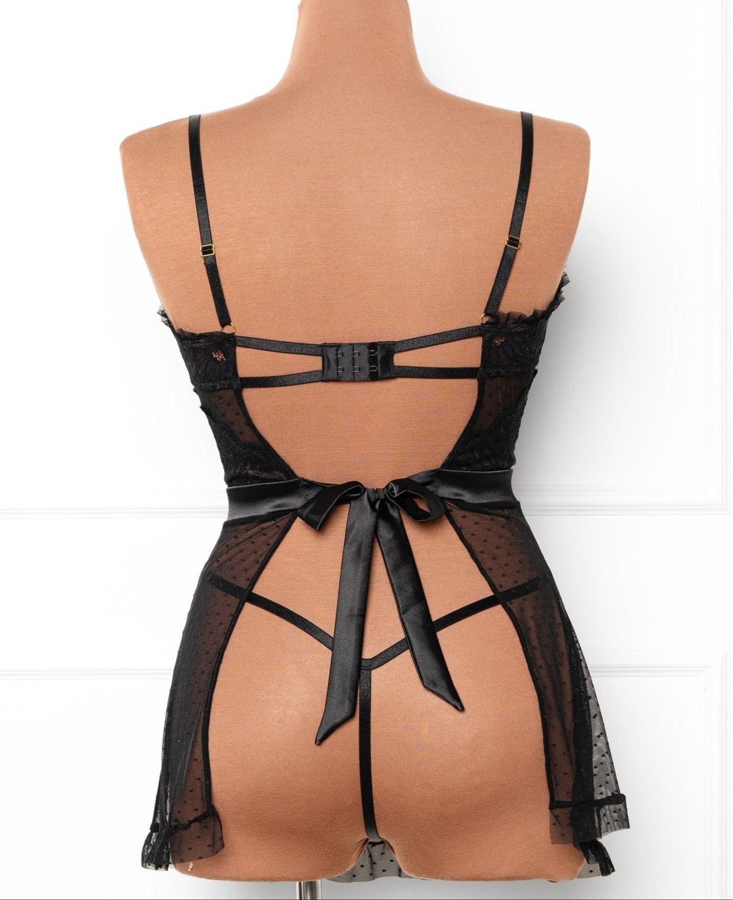 Lacy Ruffle Drop Waist Babydoll - Black 3 Lacy Ruffle Drop Waist Babydoll - Black