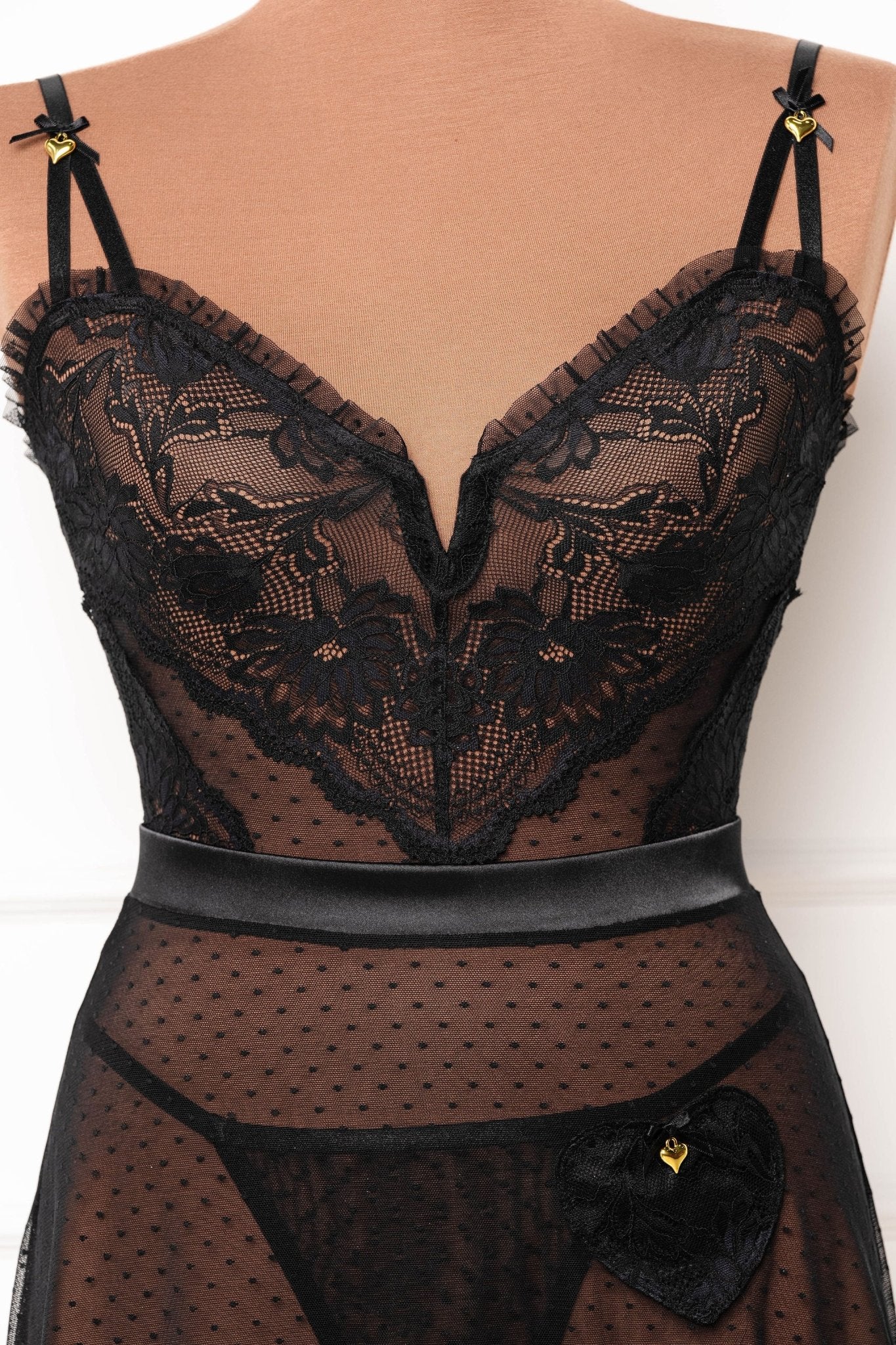Lacy Ruffle Drop Waist Babydoll - Black 4 Lacy Ruffle Drop Waist Babydoll - Black