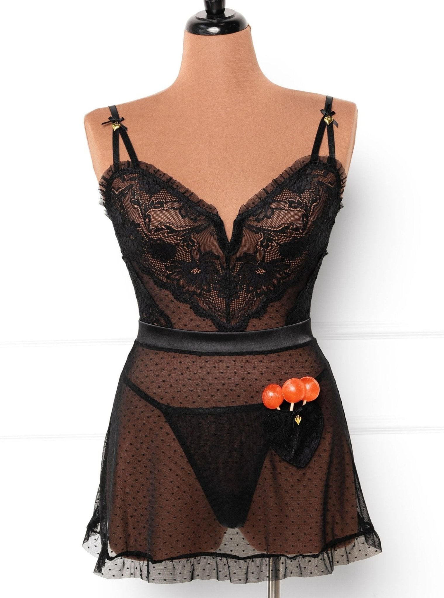 Lacy Ruffle Drop Waist Babydoll - Black 9 Lacy Ruffle Drop Waist Babydoll - Black