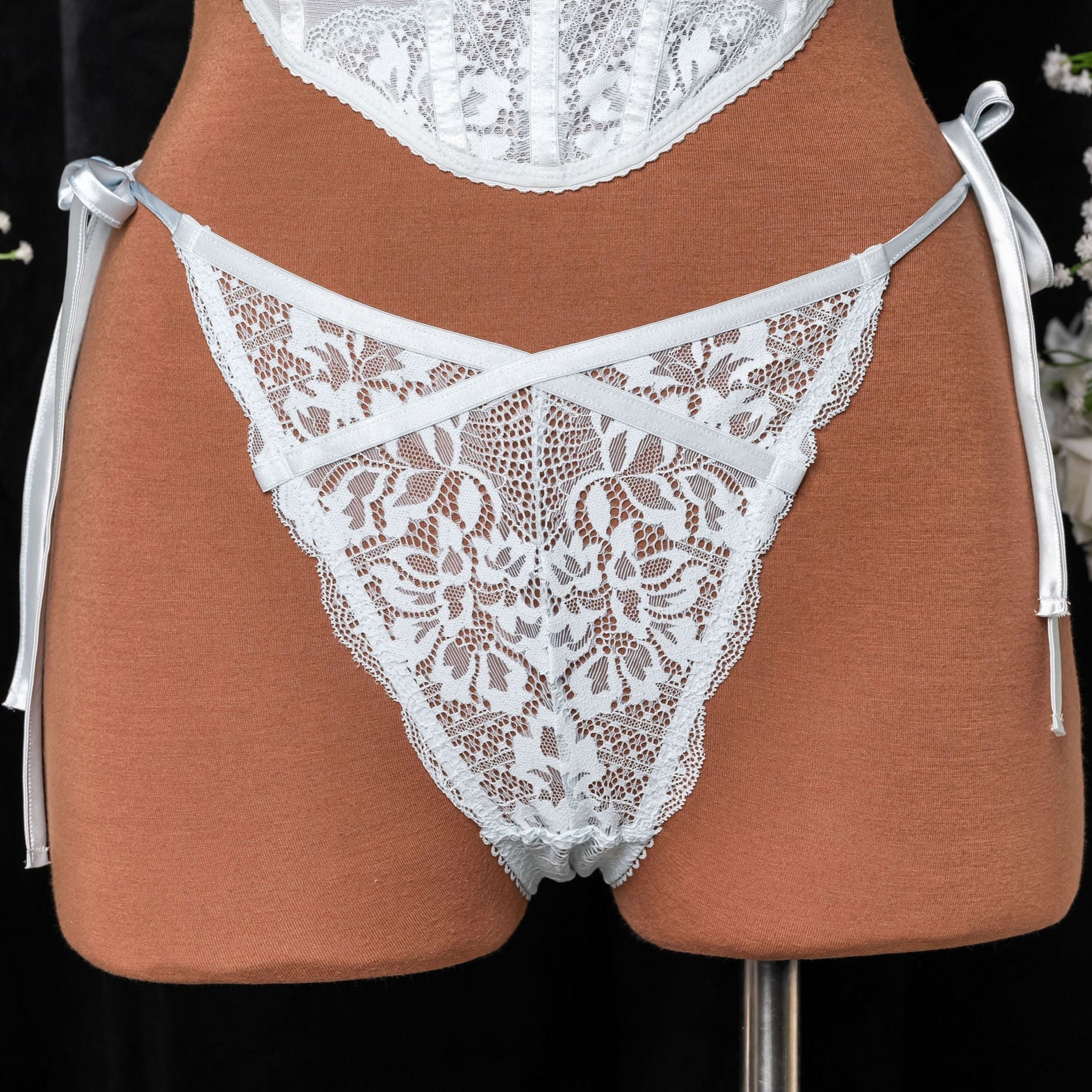 Lacy Side Tie Panty - Something Blue