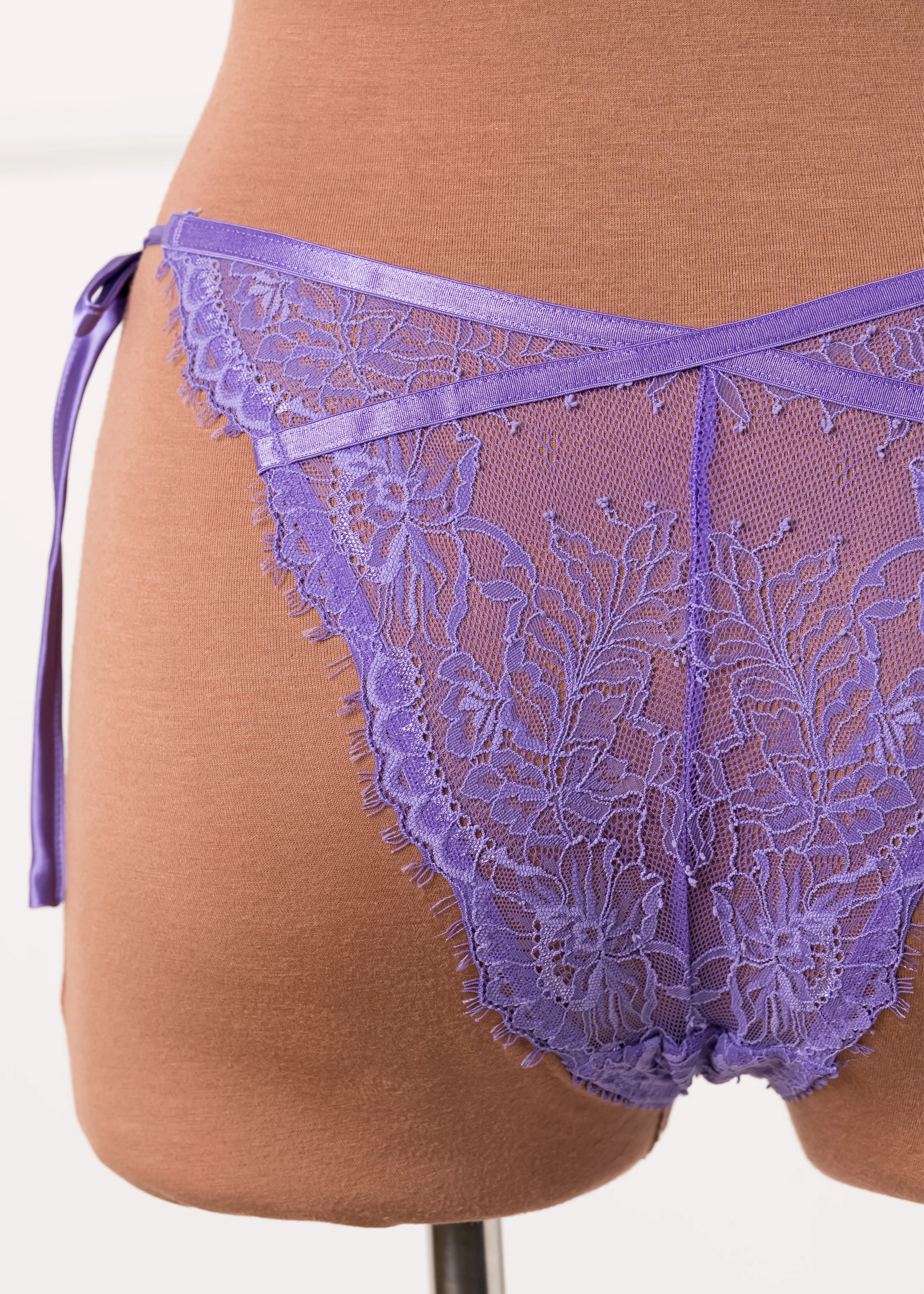 Lacy Side Tie Panty - Wisteria 8 Lacy Side Tie Panty - Wisteria