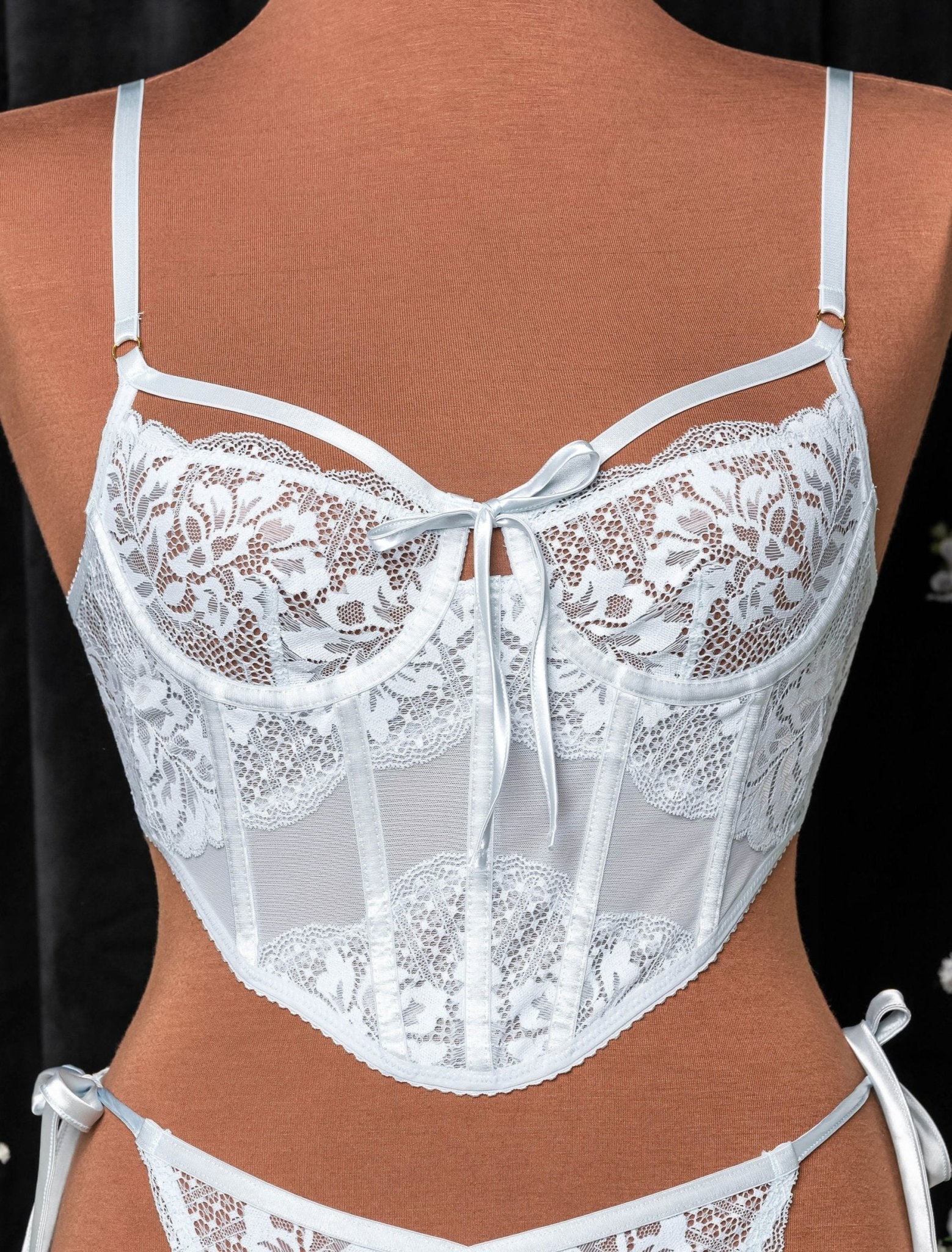 Lacy Underwire Corset - Something Blue 5 Lacy Underwire Corset - Something Blue