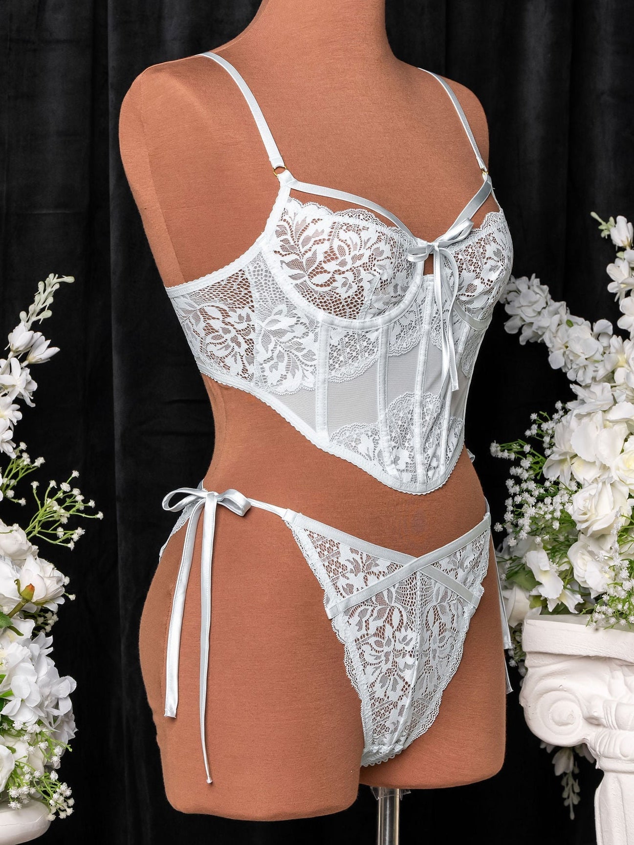 Lacy Underwire Corset - Something Blue 7 Lacy Underwire Corset - Something Blue