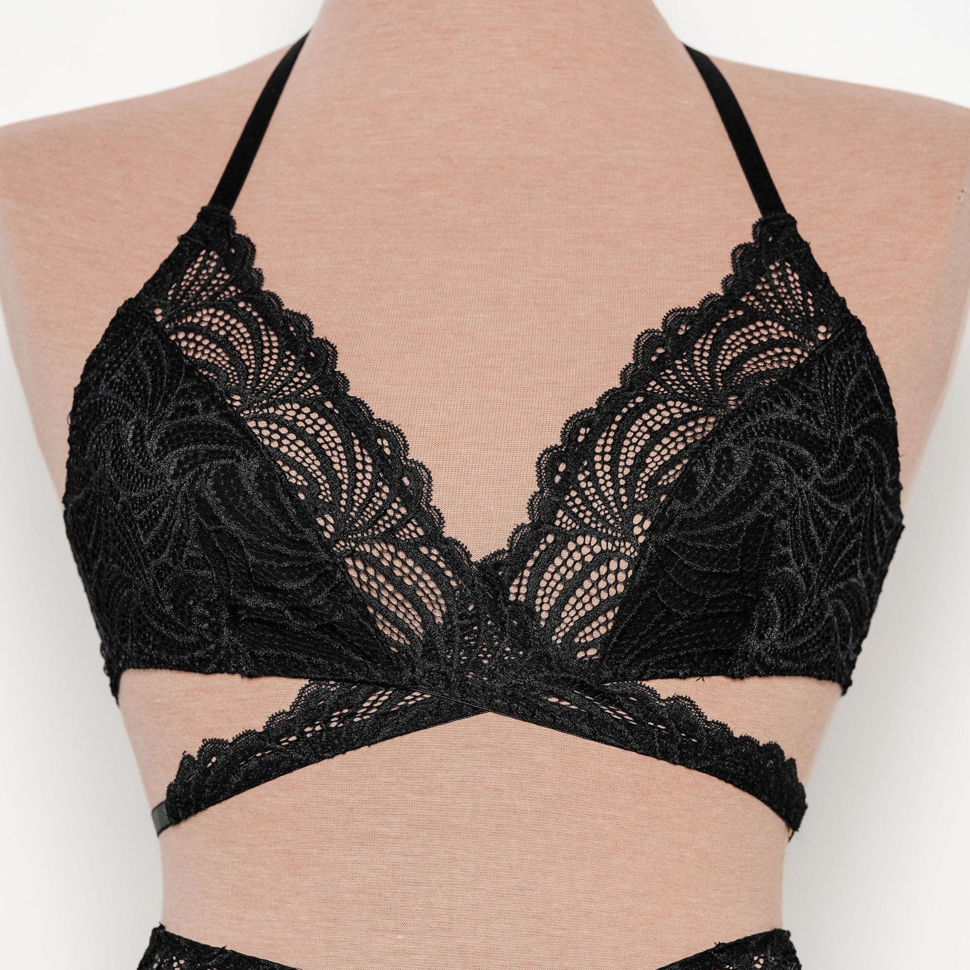 Strappy Wrap Bralette - Black 5 Strappy Wrap Bralette - Black