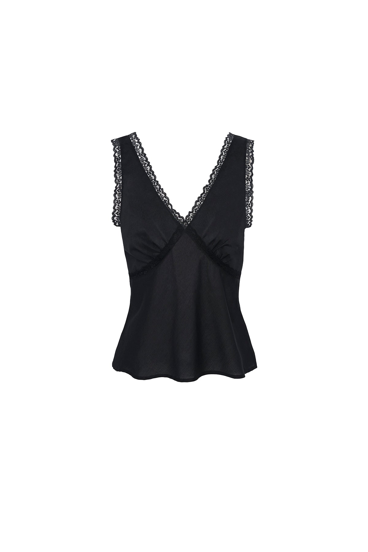 The Iris Tank: Cotton Voile Black 3 The Iris Tank: Cotton Voile Black
