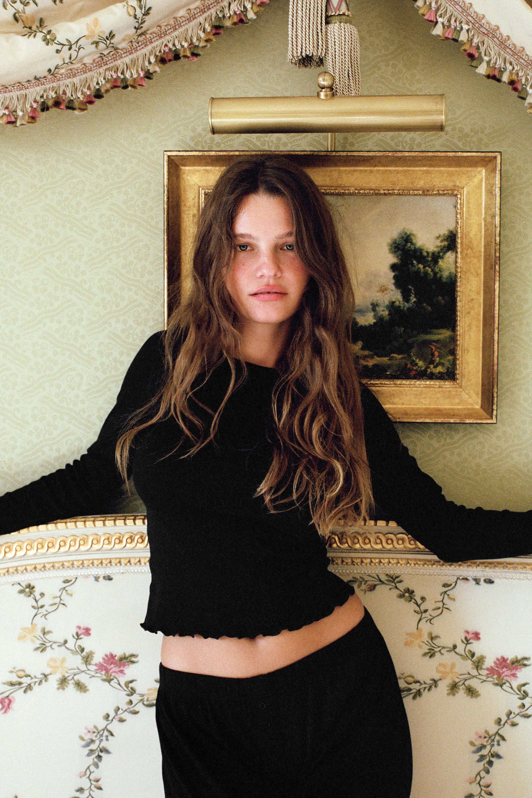 The Frilly Long Sleeve: Cotton Jersey Black